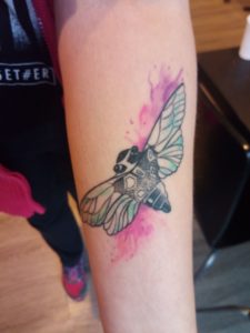 tatouage papillon aquarelle par lily Tarawa Cap d'Agde