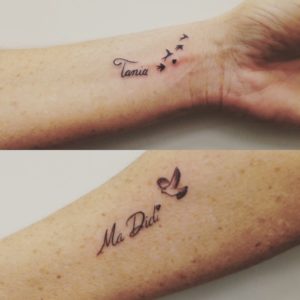 tatouage prénom minimaliste par lily Tarawa Cap d'Agde